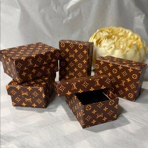 Luxury Fashion Mini Brown and Gold Monogram Boxes